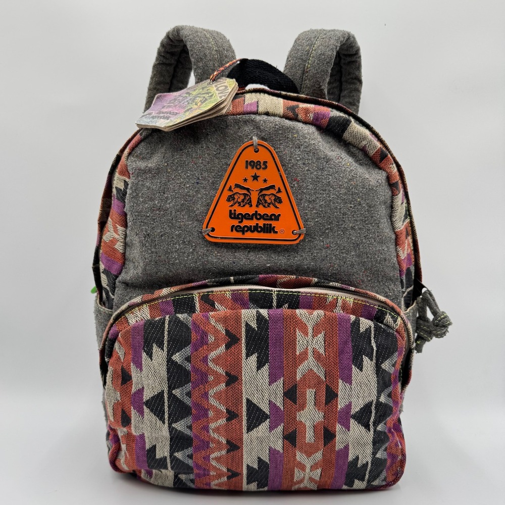 Tigerbear Republik Backpack Vegan Eco Conscious Southwestern Aztec Indie Rare‎